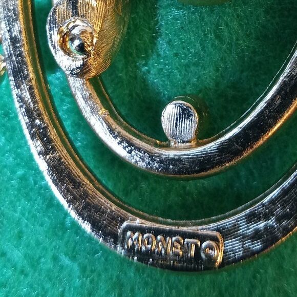 Vintage Monet Double Swirling Brooch - Picture 5 of 5